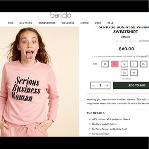 New ban.dō Serious Business Woman Sweatshirt Sz S